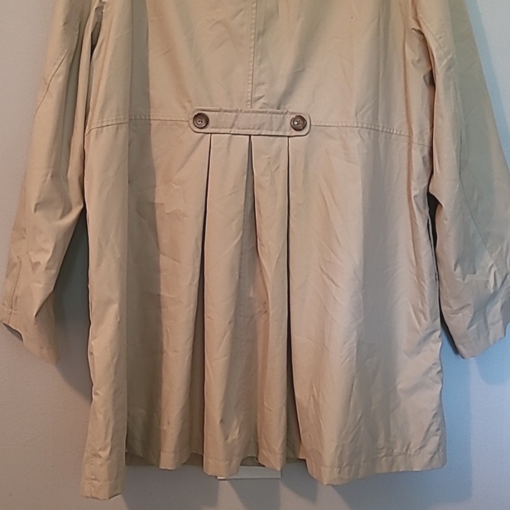Lands End Wmns 2X Trench Rain Coat Khaki Tan Fall Spring Transitional Outdoors - Picture 12 of 15